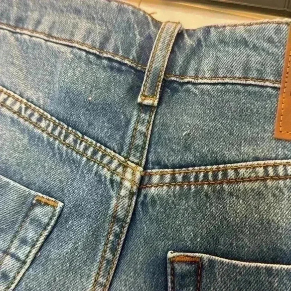 One Teaspoon Exposed Button Fly Cutoff Jean Shorts in Medium Wash Blue 25 - Picture 10 of 11